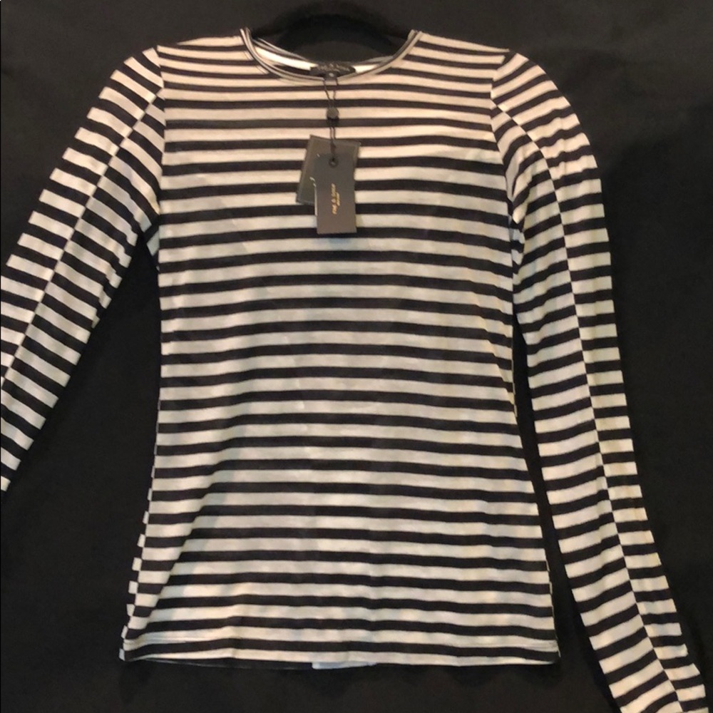 NWT rag & bone t-shirt! Cream and Black!
